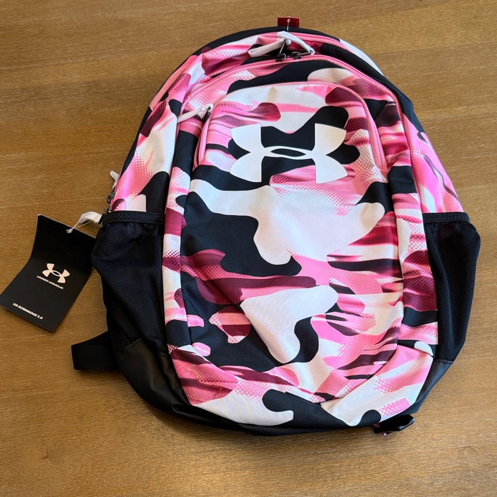 Under Armour Pink and Black Camo Backpack